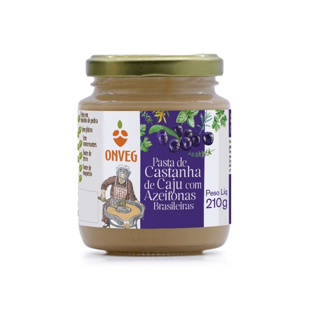 Castanha de Cajú com azeitonas Brasileiras - Vidro 210g