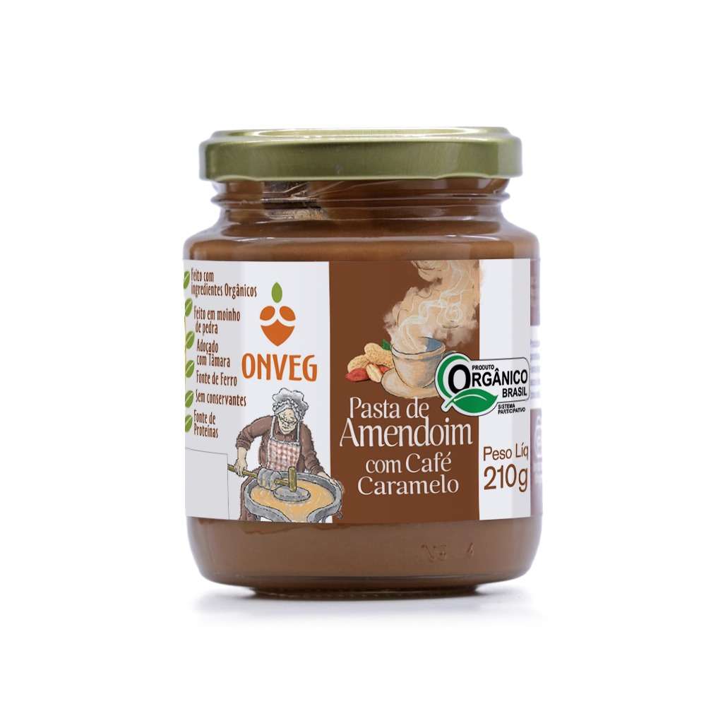 Pasta de Amendoim com café caramelo (Orgânico) - Vidro 210g