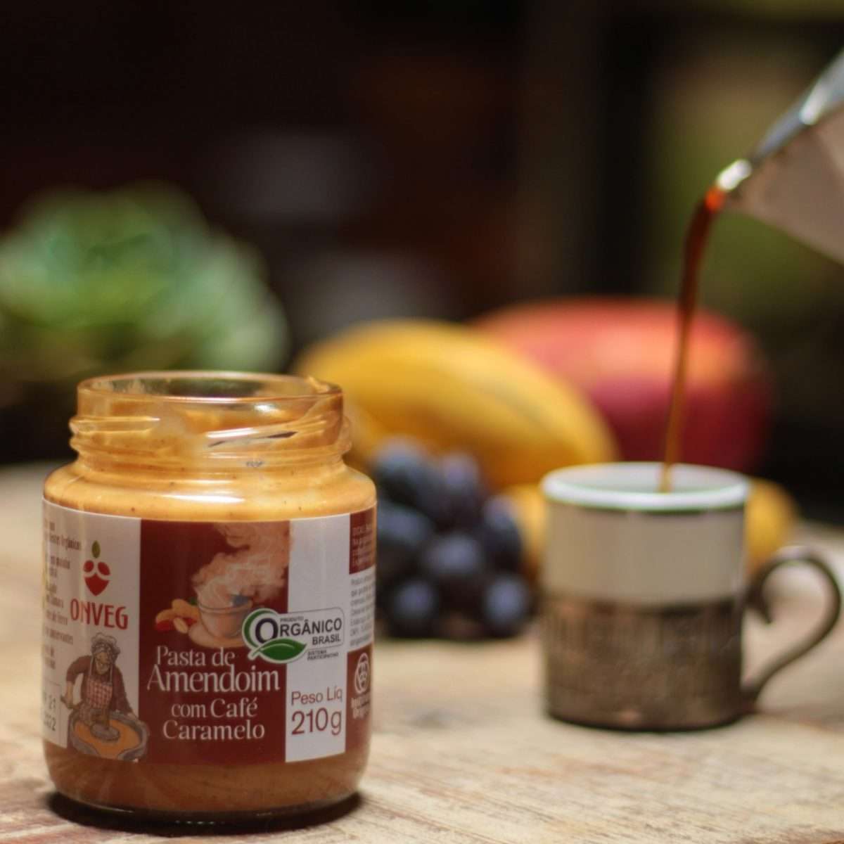 Pasta de Amendoim com café caramelo (Orgânico) - Vidro 210g - Imagem 2
