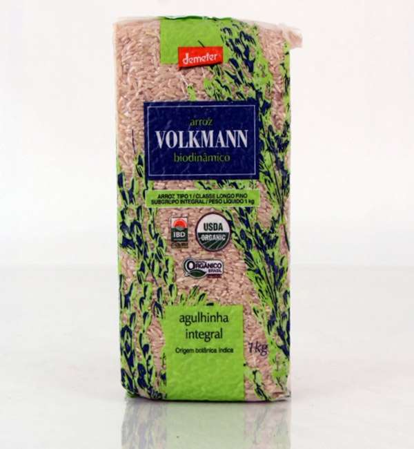 Arroz Agulhinha Integral orgânico e biodinâmico - 1 kg vácuo