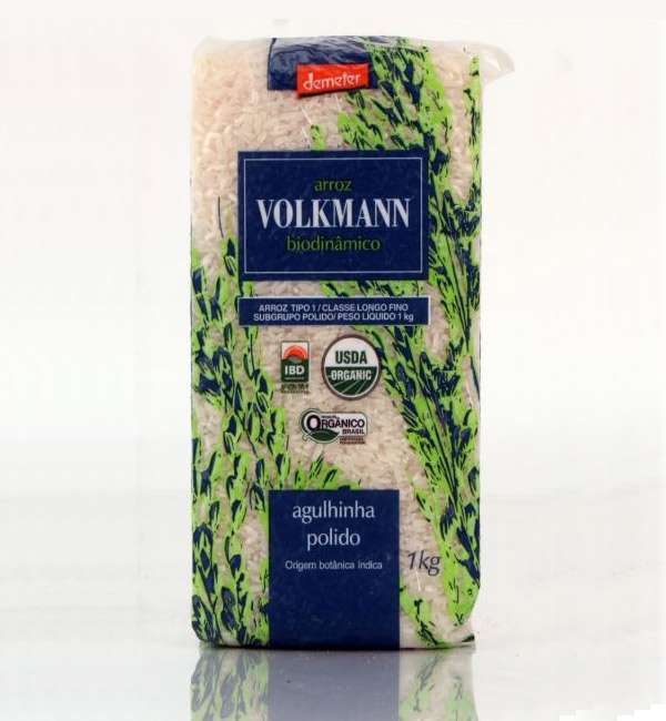 Arroz Agulhinha Polido orgânico e biodinâmico - 1 kg vácuo