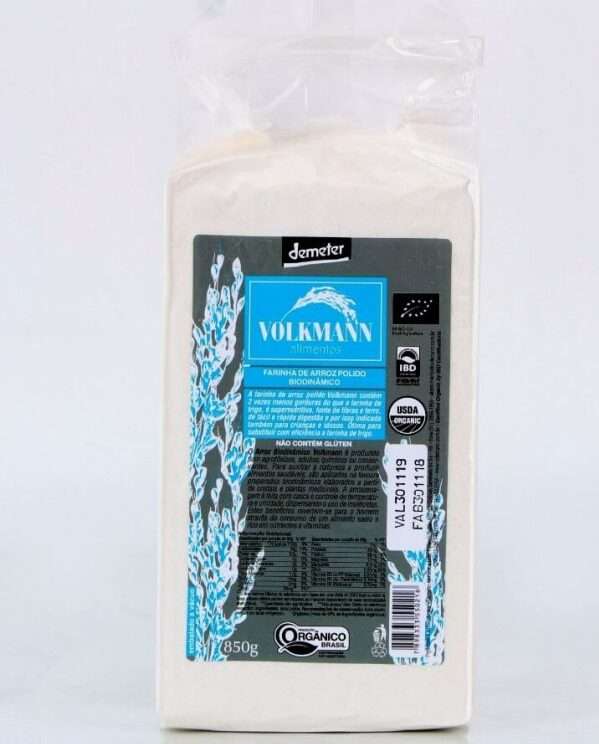 Farinha de Arroz Polido orgânico e biodinâmico - 850g vácuo